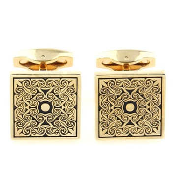 WANDALLIA Spinki do mankietów koszuli SP-MN-51 Kwadratowe Złote