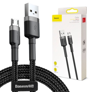 BASEUS SZYBKI KABEL USB MICRO USB DWUSTRONNY 2A 3m