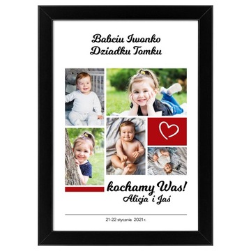DZIEŃ BABCI I DZIADKA grafika zdjęcie + ramka A4