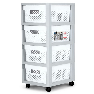 CURVER REGAŁ SZARY SZAFKA 4 SZUFLADY 4x11 L