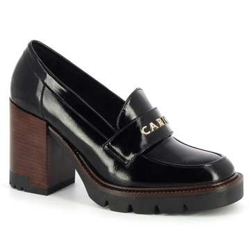 CARINII B8534 PÓŁBUTY CZÓŁENKA SKÓRA CZARNE 40