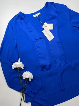 Bluzka damska koszulowa elegancka kobaltowa Calvin Klein r. M