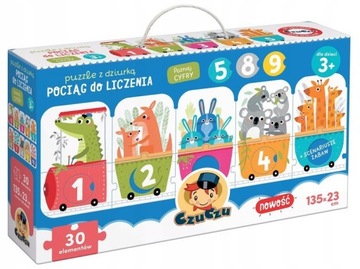 CZU CZU Puzzle Z Dziurką Pociąg Do Liczenia 30 EL