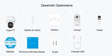 KAMERA REOLINK ARGUS PT 5MPIX WIFI AKUMULATOR BIAŁA USB-C+ KARTA 64GB