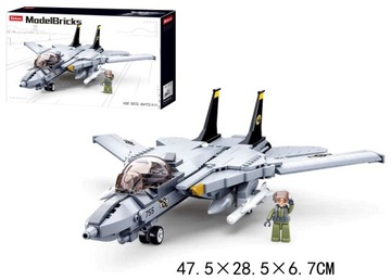 KLOCKI SLUBAN samolot F-14 Tomcat 404 elementy ruchome skrzydła