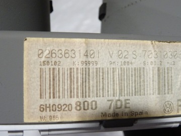 PŘÍSTROJOVÁ DESKA BUDÍKY SEAT AROSA FACELIFT 1.0 MPI 224696 KM 6H0920800