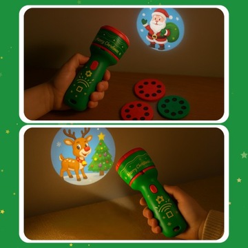 ПРОЕКТОР ИЗОБРАЖЕНИЙ РОЖДЕСТВЕНСКИЕ ФИГУРКИ ПРОЕКТОР С УЗОРАМИ 24 СЛАЙДОВЫЙ ФОНАРИК