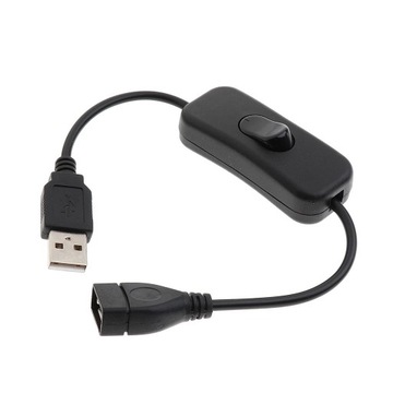 Przedłużacz kabla USB z włącznikiem / wyłącznikiem kolor czarny