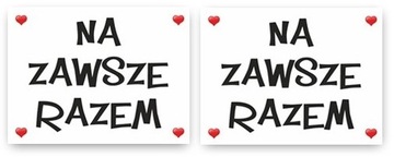 NAKLEJKI NA BUTY DLA PARY MŁODEJ NA ZAWSZE RAZEM 2 SZT. NALEPKI PARA MŁODA