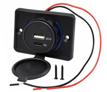 Зарядное устройство USB-A и USB-C 3,4 А Автомобильная розетка 12 В 24 В