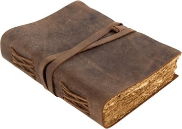 NOTES SKÓRZANY 240 STRON VINTAGE OPRAWA SKÓRZANA BAWEŁNIANY PAPIER