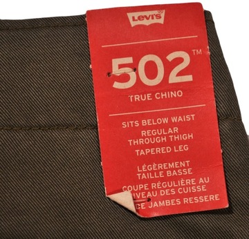 LEVI'S spodnie TAPERED regular GREEN trousers TRUE CHINO _ W30 L32