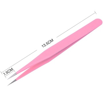 ПРЯМОЙ ПИНЦЕТ для наращивания ресниц, РОЗОВЫЙ