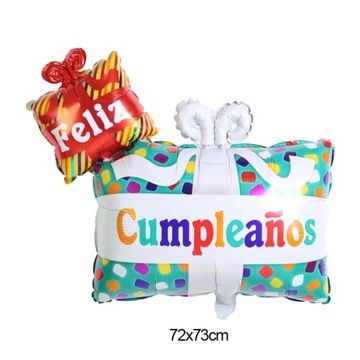 Caja de regalo de feliz cumpleaños, globos de papel de aluminio,
