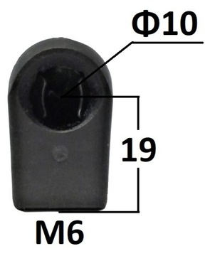 Gniazdo kulowe plast. 10mm gwint M6 dł. 19mm 26045