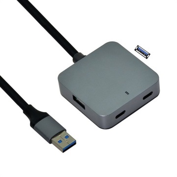 Hub USB 3.2 Gen 1 4 porty 2x USB-A + 2x USB-C kabel przedłużający 5m