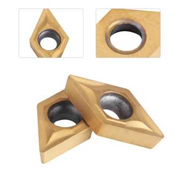 ТВЕРДОСПЛАВНЫЕ ПЛАСТИНЫ DCMT070202 ЧПУ ЗОЛОТО 10 ШТ.