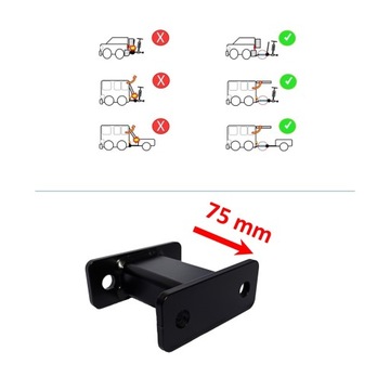 РАССТОЯНИЕ ВЫДВИЖЕНИЯ БУКСИРОВОЧНОГО КРЮКА (+75 мм)
