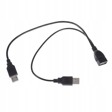 Разъем USB «мама» на 2 «папа», черный