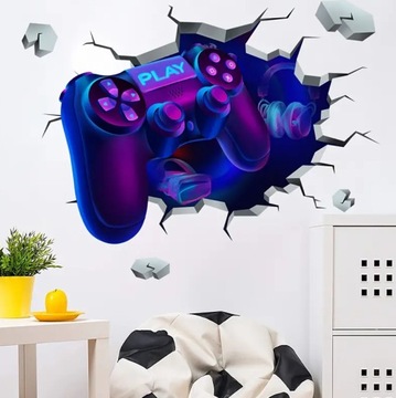Naklejka na ścianę XXL GAMER super dekoracja konsola PAD dla gracza design