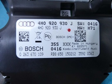 PŘÍSTROJOVÁ DESKA AUDI A8 D4 09-17 4H0920930J 4.2 TDI EVROPA