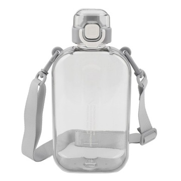 Płaska butelka na wodę 750 ml Slim PC, szczelna, silikonowa z paskiem 8F