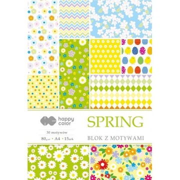 HAPPY COLOR BLOK KREATYWNY Z MOTYWAMI SPRING A4
