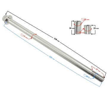 Ось переднего колеса YADEA T2