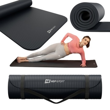 Antypoślizgowa gruba mata fitness NBR 1,5cm 190x60cm karimata do ćwiczeń