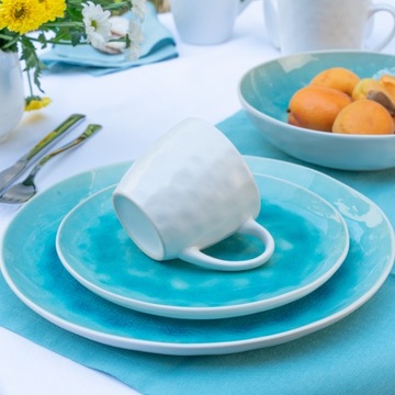 Керамическая чашка 240 мл с блюдцем OPAL BLUE VILLA ITALIA