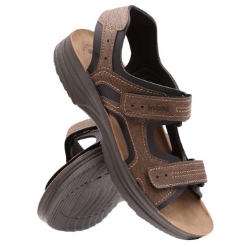 САНДАЛИИ МУЖСКИЕ INBLU RY-29 КОМФОРТНАЯ ЭКОКОЖА НА ЗАЛИВКЕ КОРИЧНЕВЫЕ 41