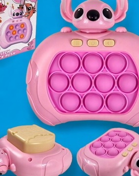 GRA ZRĘCZNOŚCIOWA STITCH POP IT ANTYSTRESOWA ELEKTRYCZNA STICH RÓŻOWY