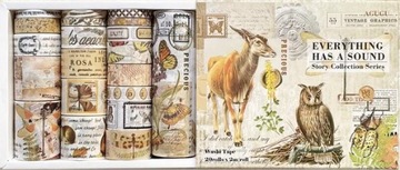 WASHI TAPE 20 SZT VINTAGE JOURNALING RETRO