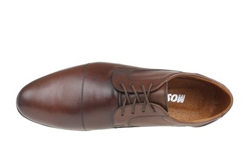 MOSKAŁA PÓŁBUTY MOKASYNY WIZYTOWE MĘSKIE SKÓRA M378 CIEMNY BRĄZ R 45