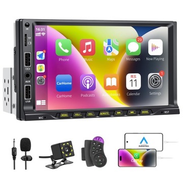 1 DIN 7-calowy ekran dotykowy Bluetooth radio samochodowe z Apple CarPlay