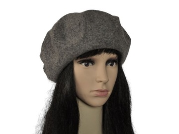 Beret damski KORONA przeszywany wełna r. uniwersalny