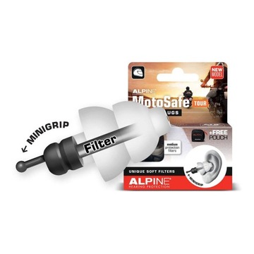 Беруши ALPINE MOTOSAFE TOUR белый черный
