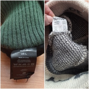 Комплект из 50% шерсти: шапка, перчатки, шарф L H&M.