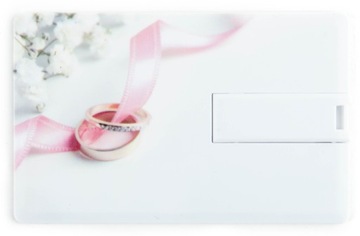 Карта-накопитель USB 2.0 емкостью 16 ГБ с УФ-печатью для СВАДЕБНОГО ПОДАРКА