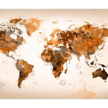 FOTOTAPETA 450x270 +KLEJ, Brązowa mapa świata