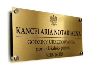TABLICA SZYLD Kancelaria Notarialna DYSTANSE 60x30