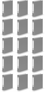 Segregator A5 40mm VAauPe na dokumenty biurowy 2-ringi szary x 15 sztuk