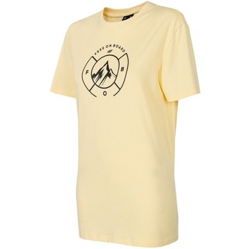 KOSZULKA DAMSKA 4F T-SHIRT Z NADRUKIEM BAWEŁNIANA