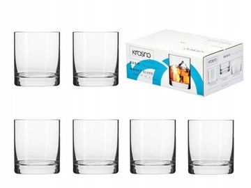 6 szklanek niskich do whisky 250 ml BASIC KROSNO