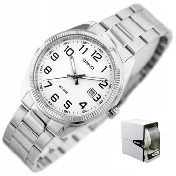 ZEGAREK MĘSKI CASIO COOLER srebrny datownik cyfry czytelny + BOX + GRAWER