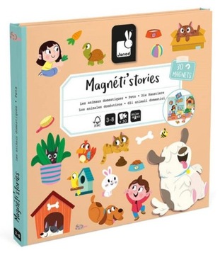 Zwierzęta Domowe układanka magnetyczna Magneti`stories Janod