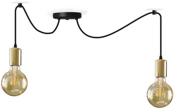 LAMPA WISZĄCA PAJĄK CZARNA ZŁOTA LED NOWOCZESNA