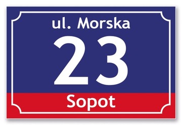 TABLICZKA TABLICA ADRESOWA Z NUMEREM NR NUMER DOMU PCV 30x20 cm