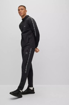 Męski sweter bluza czarna HUGO BOSS sportowa wzór