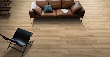 PŁYTKI DREWNOPODOBNE PODŁOGOWE PANELE GRES NOVA BEIGE 20X120 CARVING / MAT